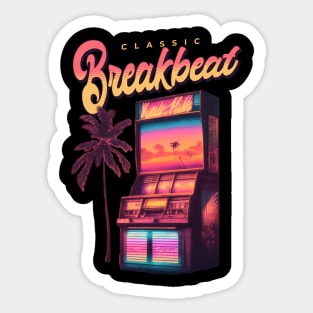 BREAKBEAT  - Palm Tree Arcade Sticker